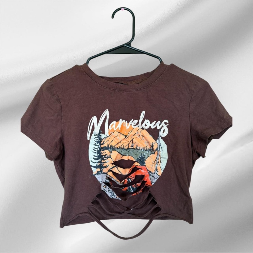 Marvelous Brown Graphic Women's Top